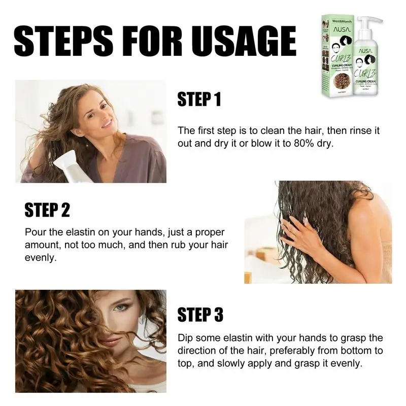 Hair Curling Cream Anti-Frizz Bouncy Resilient Enhancer Styling Lotion Prevent Hair Breakage Smooth Moisturizing Hair Care