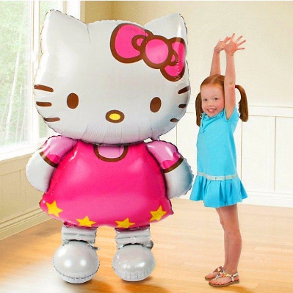 116*65cm Big Size Hello Kitty Cat Foil Balloons Cartoon Birthday Wedding Decoration Party Inflatable Air Balloons Classic Toys