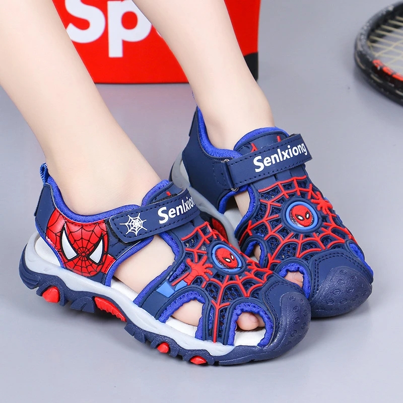New Summer Sandals For Kids Boys Closed Toe Shoes Fashion Baby Cartoon Spiderman Sport Children Girls Soft Toddler Beach Sandals