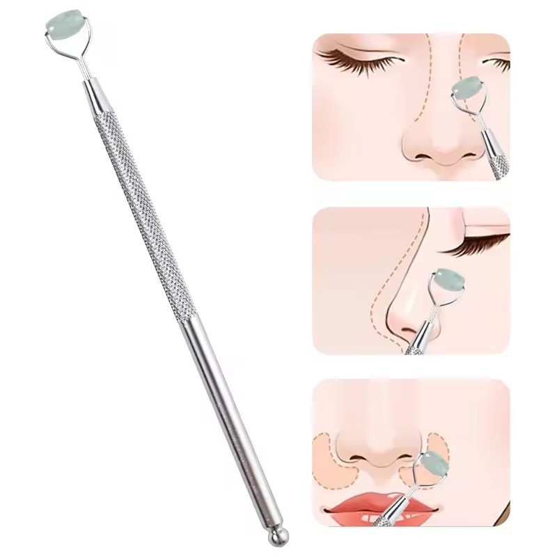 1PC Natural Jade Roller Eye Massager Facial Massage and Lifting Tool Eye Skin Anti Wrinkle Lifting Beauty Scraper