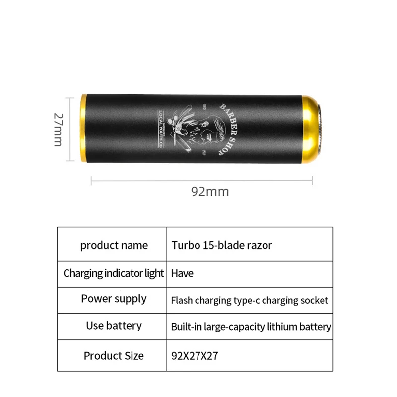 Men Razor Shaver Mini Electric Shaver Portable Travel Shaver USB Charging Trimmer Beard Mustache Grooming