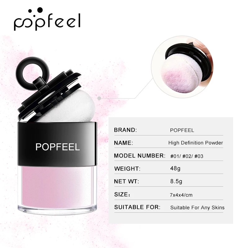 POPFEEL 3 Color Oil- Control Facial Powder Matte Face High Definition Base Primer Lasting-Effect Concealer Makeup