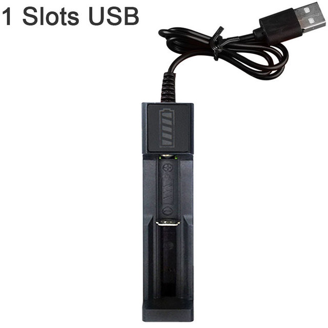 18650 Battery Charger 1 / 2 Slots Dual For 18650 Charging 4.2V Rechargeable Lithium Battery Charger Black 2slot only chager