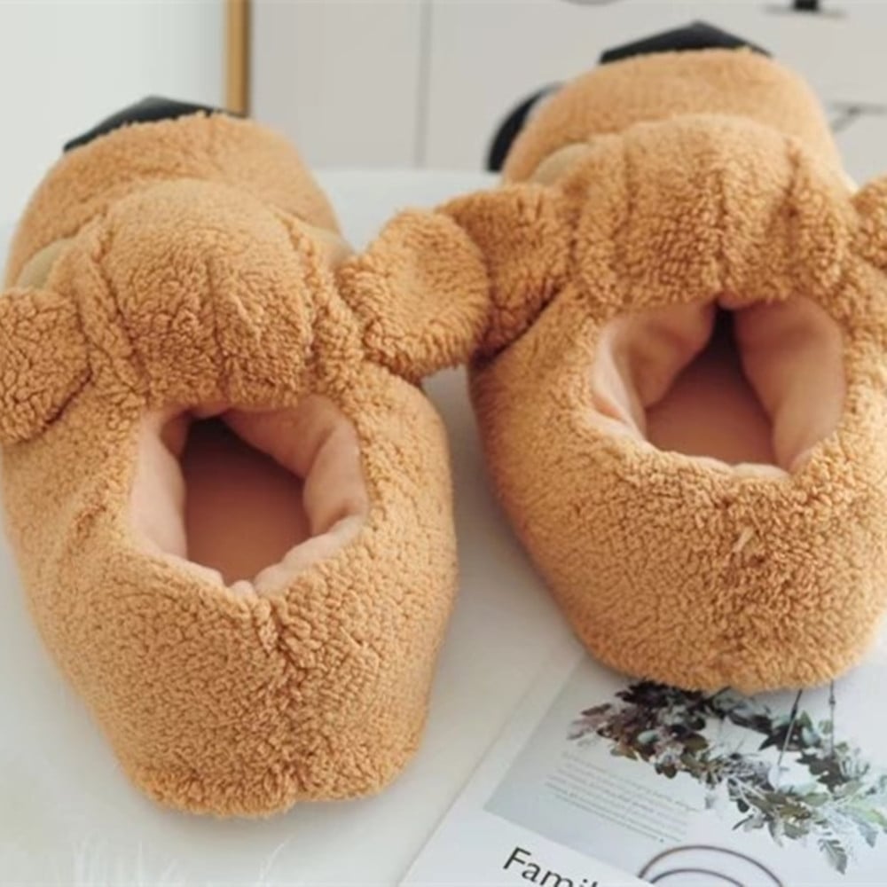Lovely Dog Plush Indoor Warm Winter Adult Shoes Cartoon Cute Animal Plush Toys for Girls Christmas Gift