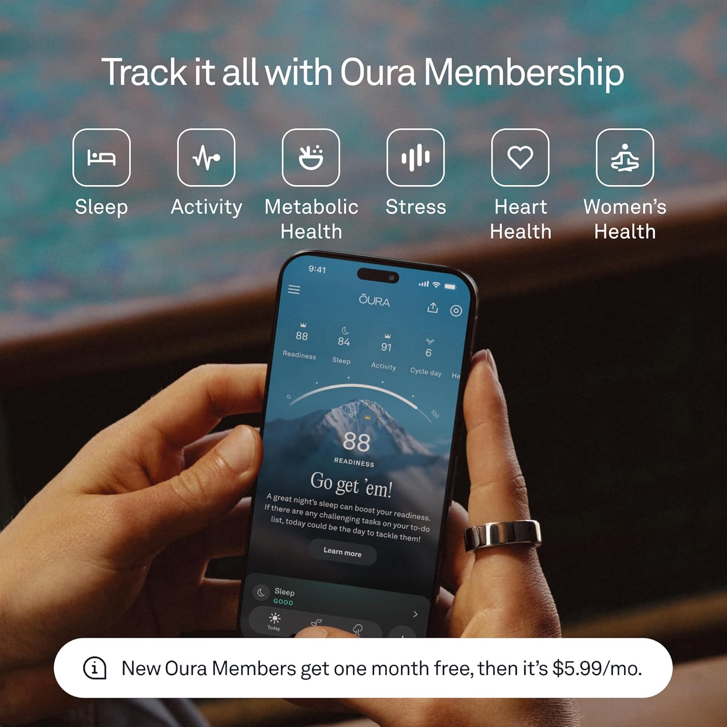 Oura Ring 4 - Rose Gold - Size 8 - Sleep, Activity, Women’s Health, AI Advisor, Up to 8 Days of Battery Life, Size Before You Buy, Android & iOS Compa