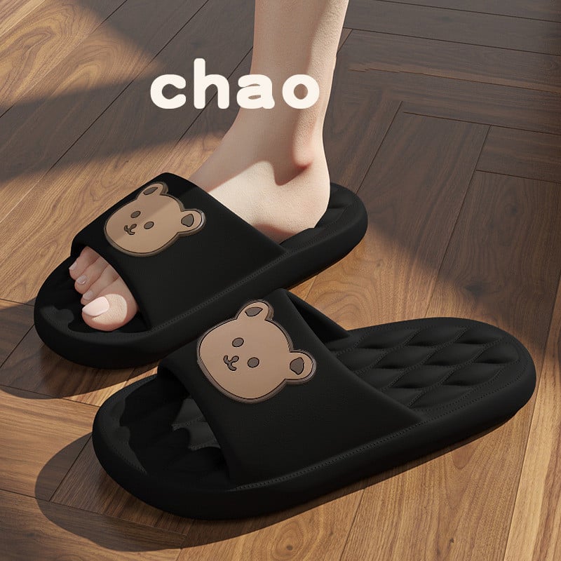 Feet feeling slippers Wearing indoor home anti-skid bathroom in summer Lovers cute cartoon home sandals