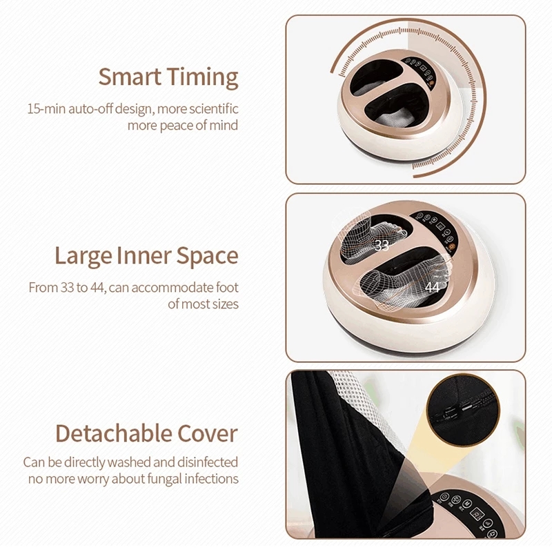 Electric Foot Massager Healthcare Deep Vibration Massage Heated Rolling Shiatsu Kneading Air Compression Heating Therapy massage