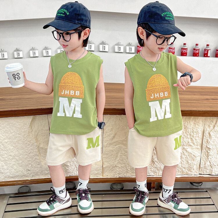 Children Sets Kids Clothes Boys Girls Vest Suit Summer Children's Clothing baby T-Shirts Shorts Tank Top Sleeveless