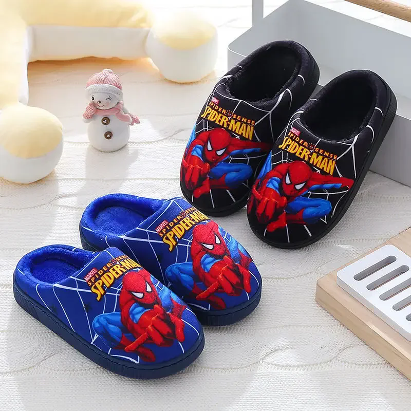 Children's cotton slippers, cartoon style, anti slip and warm for children at home, indoor bags, heels, cotton shoes, slippers