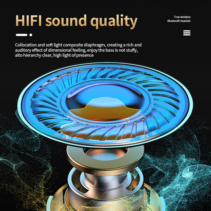 TWS YD05 5.2 Bluetooth Earphones HiFi Stereo Wireless EarphonesIn-ear Handsfree Headset Earbuds With Charging Box For Smartphone