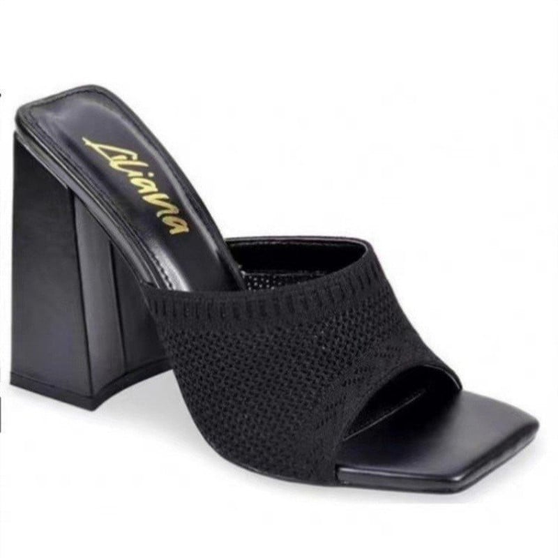 Summer New Large Woven High Heel Sandals for Women's Mesh Breathable Thick Heels European and American Fashion Women's Sandals H