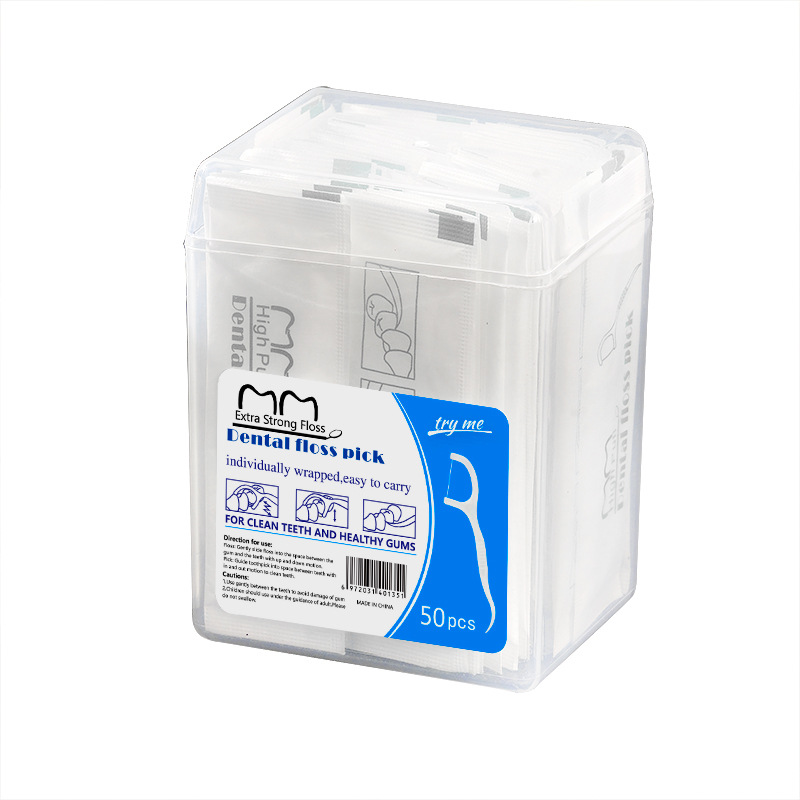 50pcs portable dental floss teeth sticks oral care hygiene toothpick individual package Polyethylene dental flosser with box