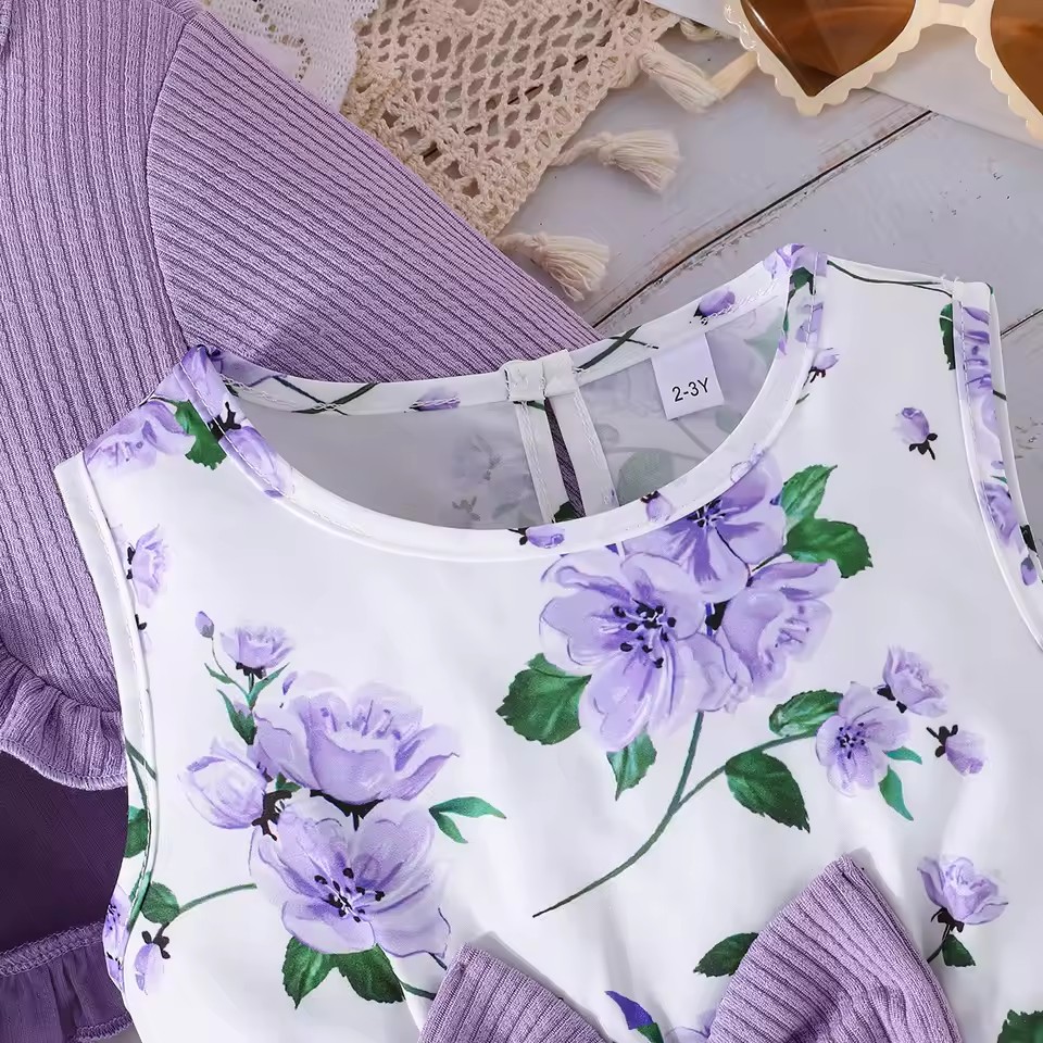 2025 Spring Summer Autumn Children Colorful Strap Skirt Solid Coat Fashionable Girls Baby New Dress Two Piece Set
