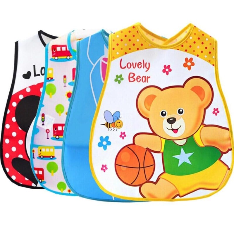 Baby Bibs EVA Waterproof Lunch Bibs Boys Girls Infants Cartoon Pattern Bibs Burp Cloths For Children Self Feeding Care