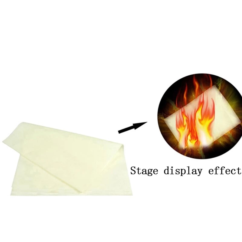 Paper Burning Magic Firepaper Flame Paper Ashless Paper Close-up Magic 20*25cm Adult Children Easy Operate Magic Toy