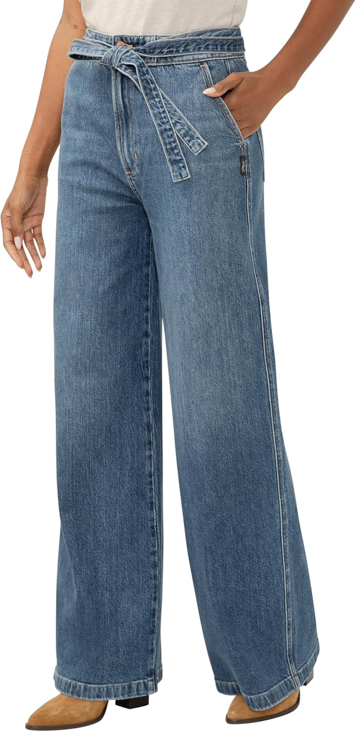 Silver Jeans Co. Women's Highly Desirable High Rise Belted Ultra Wide Leg Jeans
