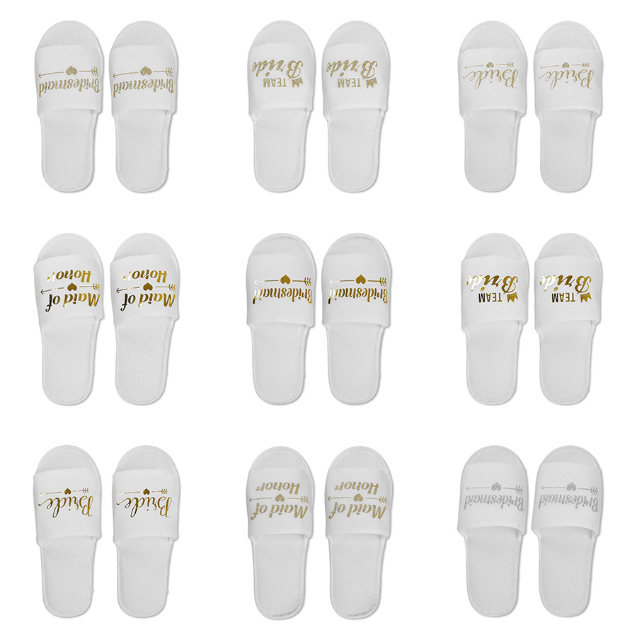 1 pair of bridal slippers Wedding decoration Bride to be team Bridal disposable slippers Bridal shower Hen party decoration DIY