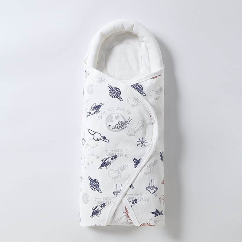 Newborn baby quilt double-layer cotton spring, autumn and winter wrap windproof baby thin sleeping bag 83*73cm