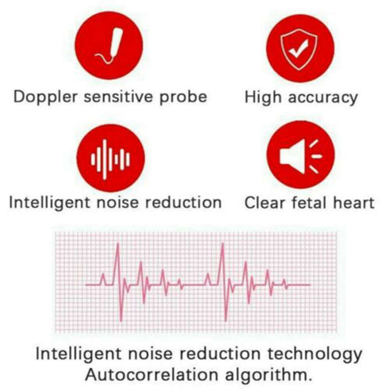 Baby Ultrasonic Detector Fetal Doppler Prenatal Heartbeat Heart Rate Monitor
