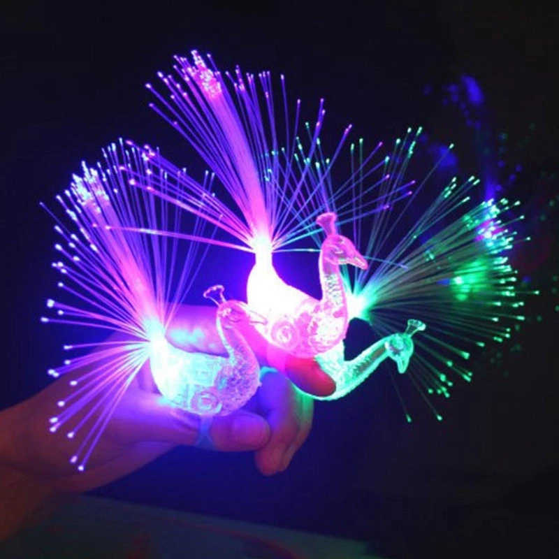 12cm/5inch LED Ring Toy Doll Luminous Bird with Flashing Tail & Colorful Light Children Holiday Party Favorite Gift 1pc