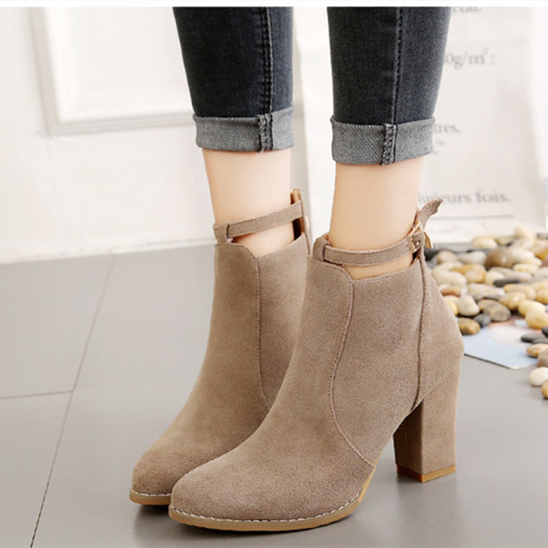 SLYXSH Women Shoes New Autumn Winter Fashion Woman Boots High Heels women Leather Ankle Boots Sexy Pointed Toe Boot