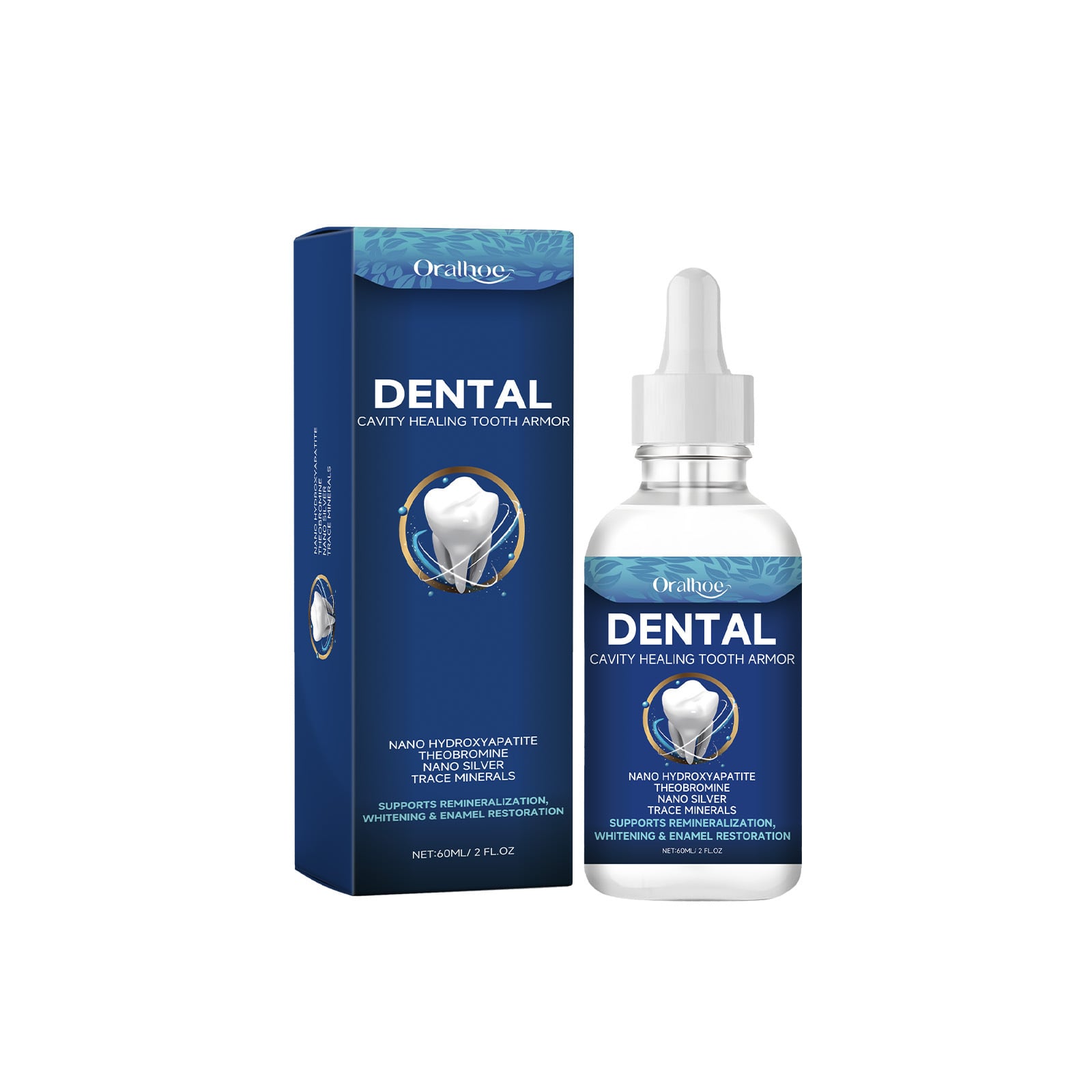 Oralhoe Dental Care Liquid Lasting Freshing Breath Deep Cleaning Oral Hygiene Removes Plaque Stains Teeth Brightening Serum 60ml