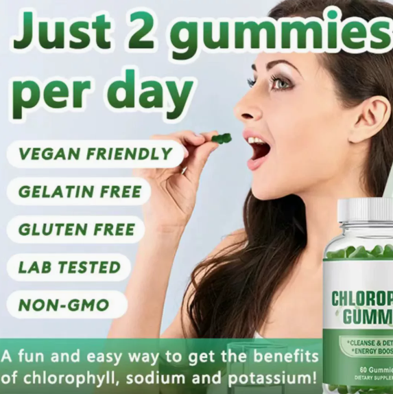 Chlorophyll gummies Filler Is Suitable For Both Men And Women As A Supplement For Energy, Immunity, And Internal Cleansing
