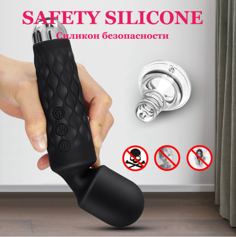 Cordless Massager 8 Powerful Speeds 20 Vibration Modes, Waterproof Rechargeable Massager for Therapeutic Muscle Aches Recovery