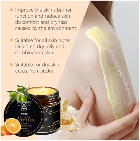 Beef Tallow Honey Cream Brightening Fade Dark Spots Remove Melanin Firming Non-Greasy Lasting Moisturizing Soothing Body Lotion