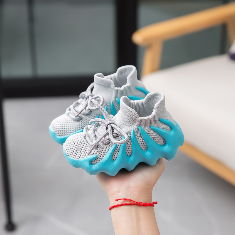 Spring and Autumn New Children's Octopus Coconut Shoes Boys Breathable Xiaolongbao Volcano Sports Shoes Female Baby Socks Shoes