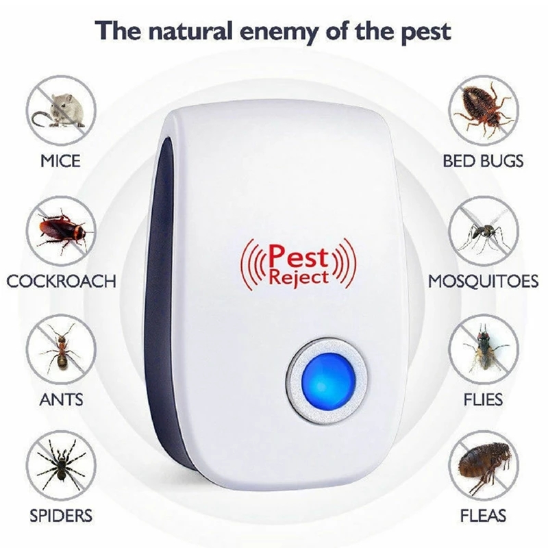Electric Ultrasonic Pest Repeller Anti Mosquito Rodent Control Bug Cockroach Insect Repellent
