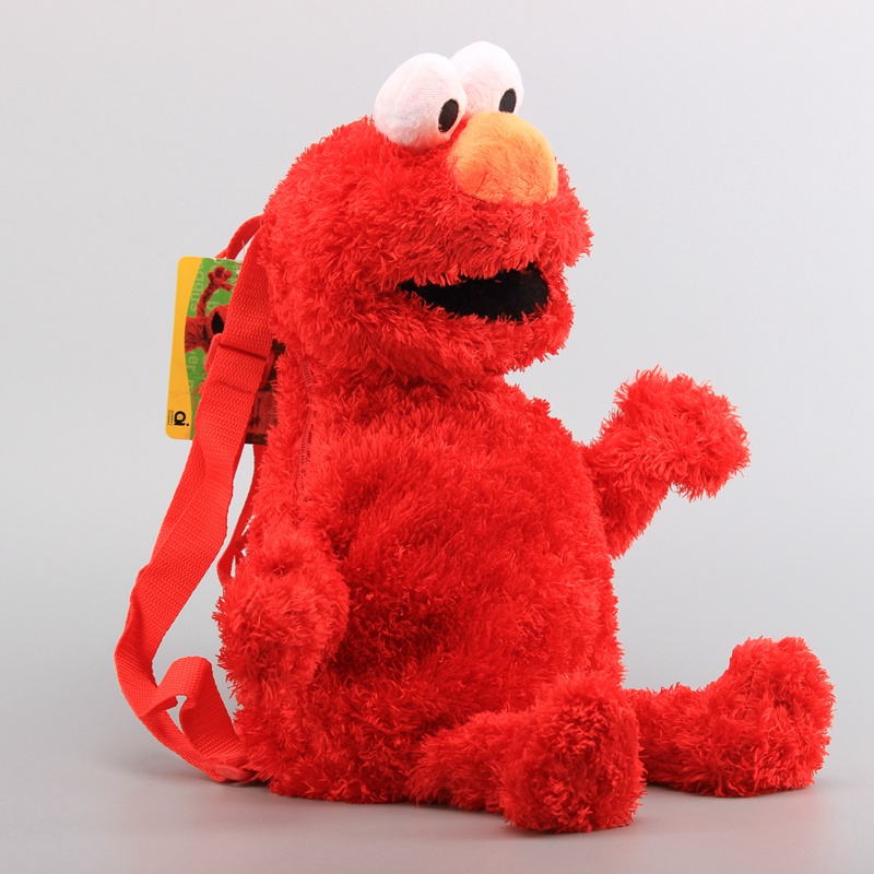 3 style 45cm Sesame Street Plush Backpack Red Elmo Blue Cookie Guy Yellow Big Bird Plush Bag Children's School Bag