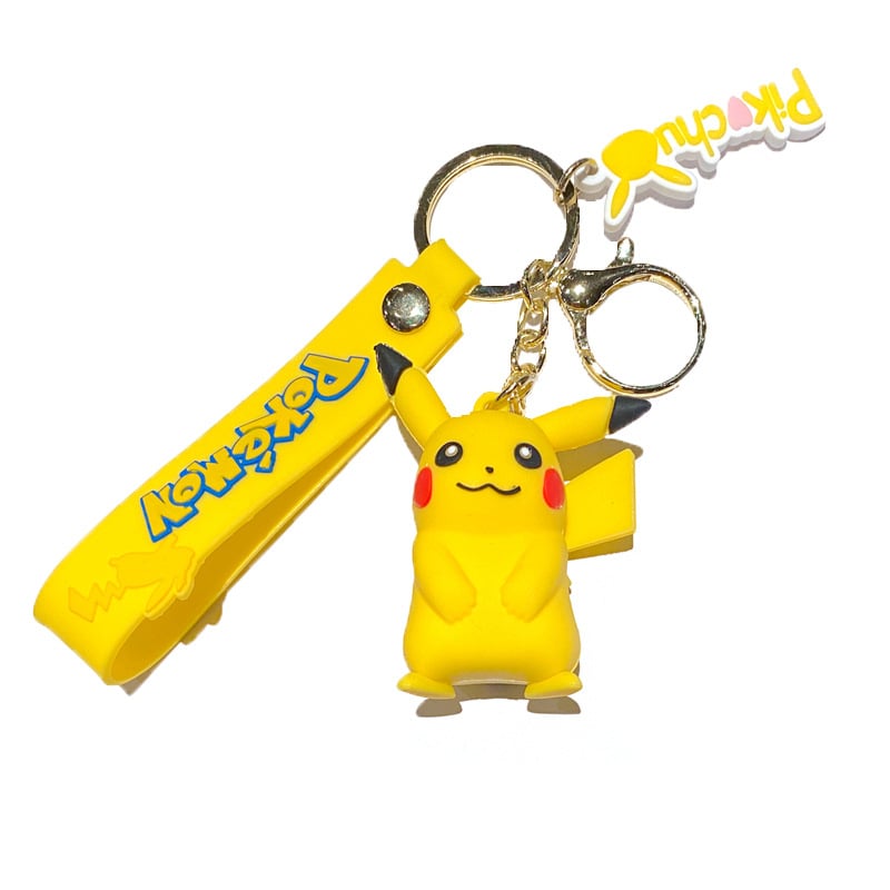 Original Pikachu figurine fashionable cartoon keychain Pokémon anime decorative model toy car decoration children's