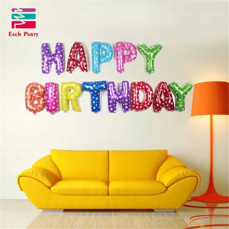 16 inches HAPPY BIRTHDAY Foil Balloons Silver Gold Children Happy Birthday Letter Ballons party Decorations Supplies