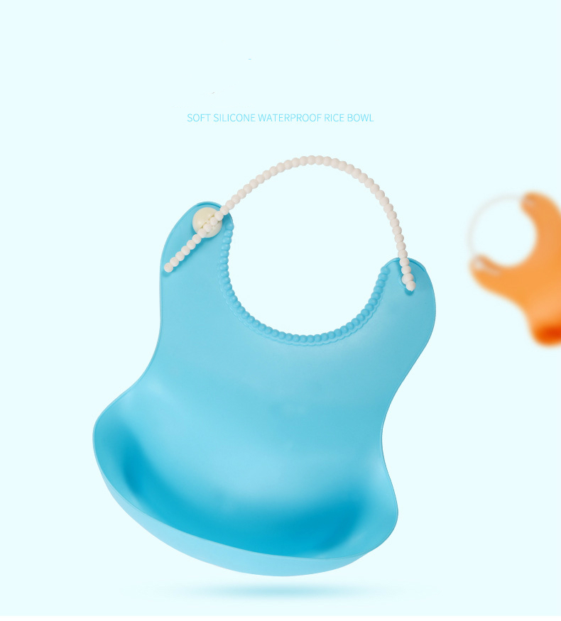 New baby rice bowl, three-dimensional waterproof bib, baby eating pocket, disposable bib