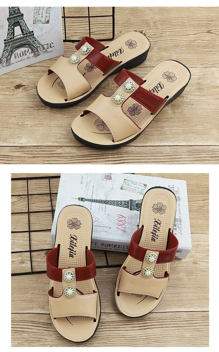 Summer new popular women's cool slippers with anti slip thick sole and fashionable women's shoes