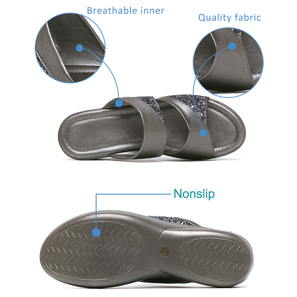 Women's High-heeled Pumps Women's Sandals Thick-soled Slippers Open-toed Mules Shoes Wedding Shoes Wedge Slipper Party Slippers