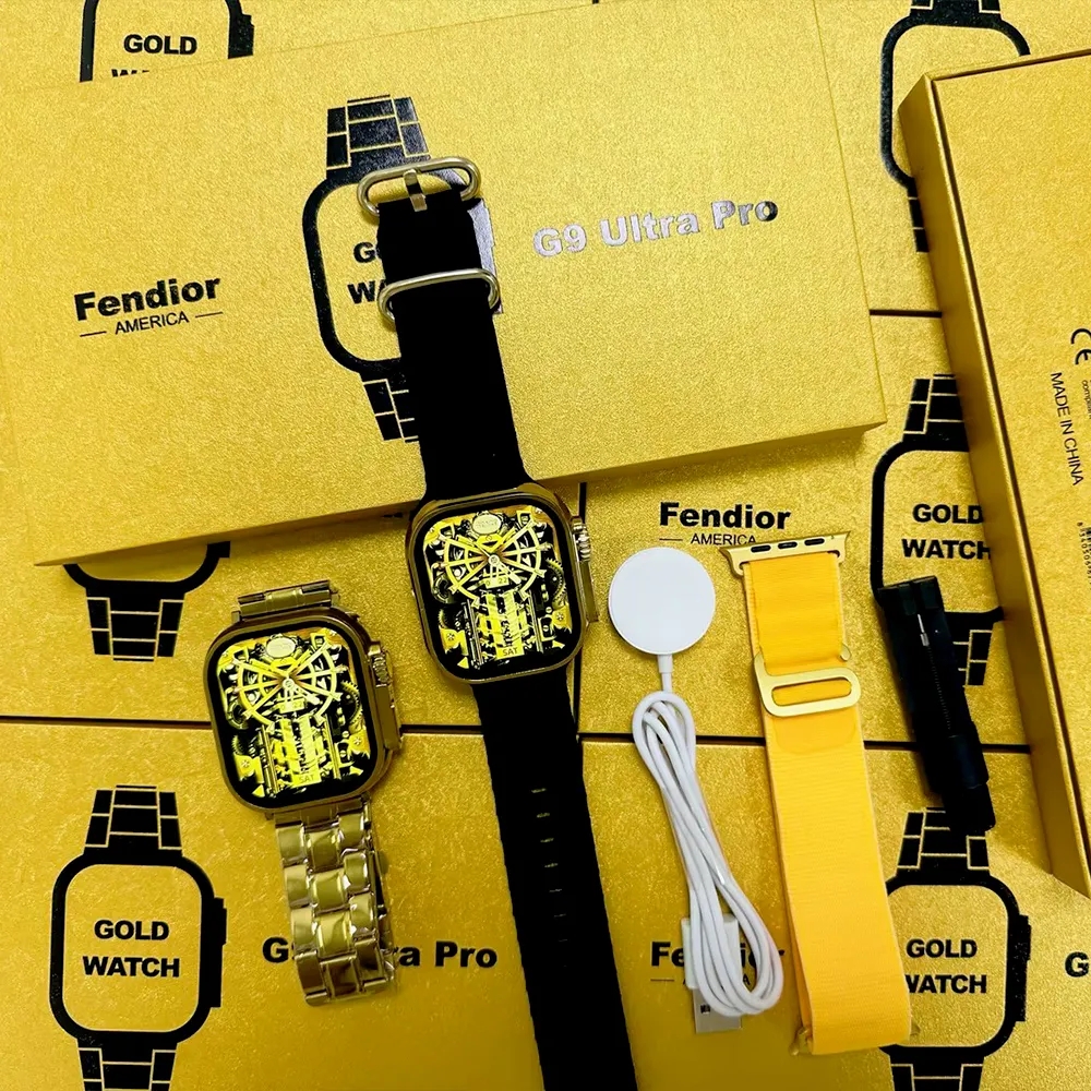 New G9 Ultra Pro Gold Smart Watch Ultra Series 8 NFC Bluetooth Call Men Smartwatch 2023 Watch Ultra Wireless Charging for Apple
