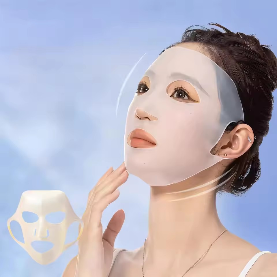3D Silicone Face Mask Women Skin Care Moisturizing Lifting Firming Anti Wrinkle Reusable Gel Sheet Mask Facial Skin Care Tool