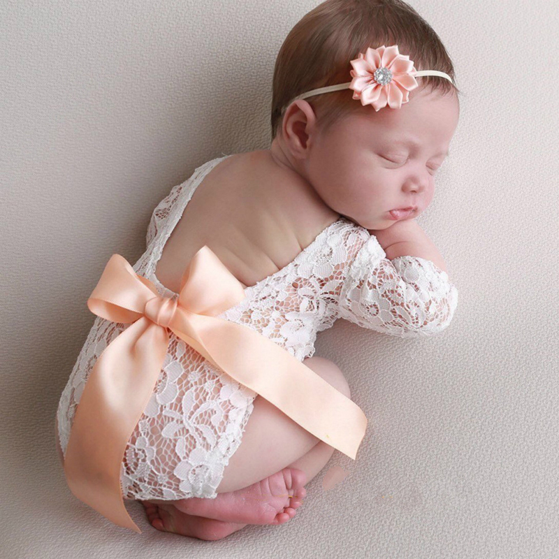 Photography accessories for newborns, clothes jumpsuit with bow for girls and kids, princess jumpsuit