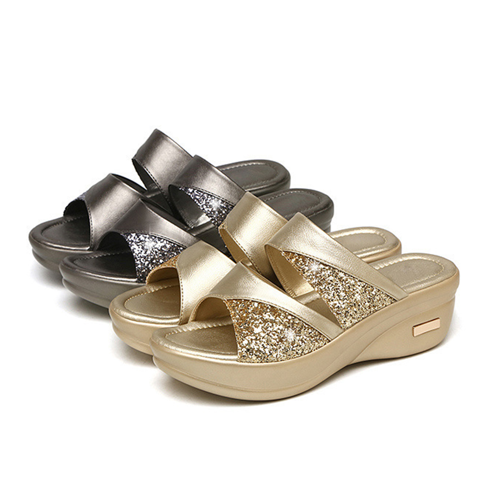 Women's High-heeled Pumps Women's Sandals Thick-soled Slippers Open-toed Mules Shoes Wedding Shoes Wedge Slipper Party Slippers
