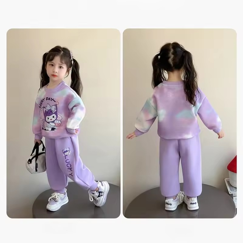 Autumn Baby Girl Clothes Set Kid Cute Kunomi Printed Sweatshirts Pullover Top&Pants 2pcs Suit Children Sweet Tracksuits Outfits
