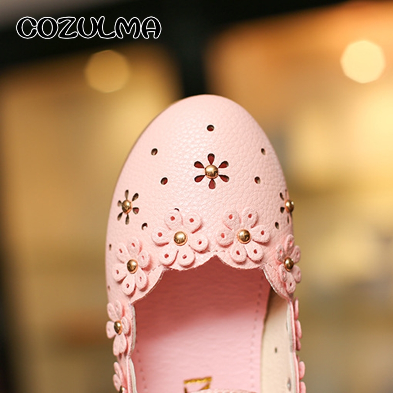 Spring Summer Kids Casual Shoes Girls Princess Dress Party Shoes Baby Girls Flower Pu Leather Anti-Slip Soft Bottom Shoe
