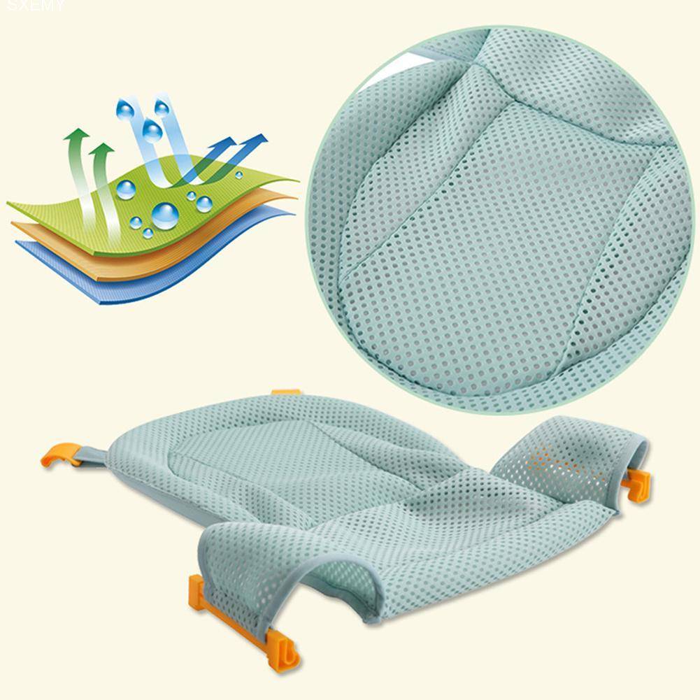 Buy 1 Get 1 Baby Cotton Bath Mesh Infant Adjustable Tub Non-slip T-shaped Shower Tuck Net for Newborn Baby Bathing