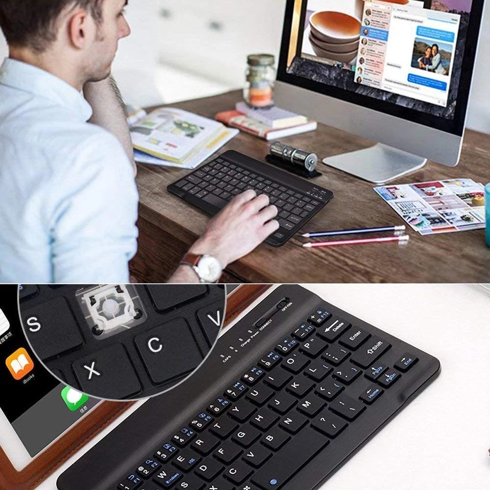 Mini Ultra Slim Wireless Bluetooth Keyboard 7/9/10 Inch Bluetooth 3.0 Keyboard For Ipad Phone Tablet With Windows/Android/iOS