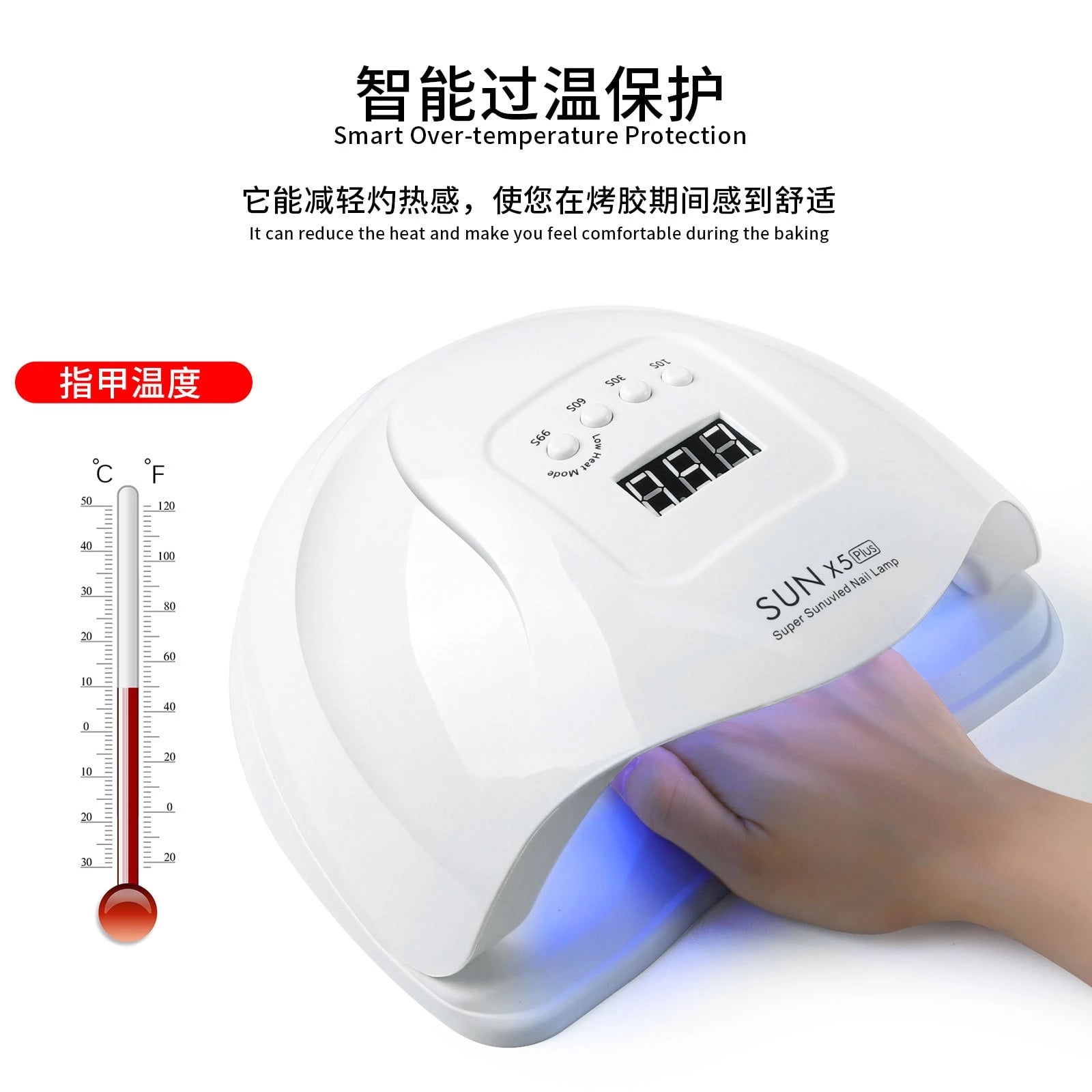 Strong Sun Nail Dryer LED Nail Lamp UV Lamp for Curing All Gel Nail Polish With Motion Sensing Manicure Pedicure Salon Equipment