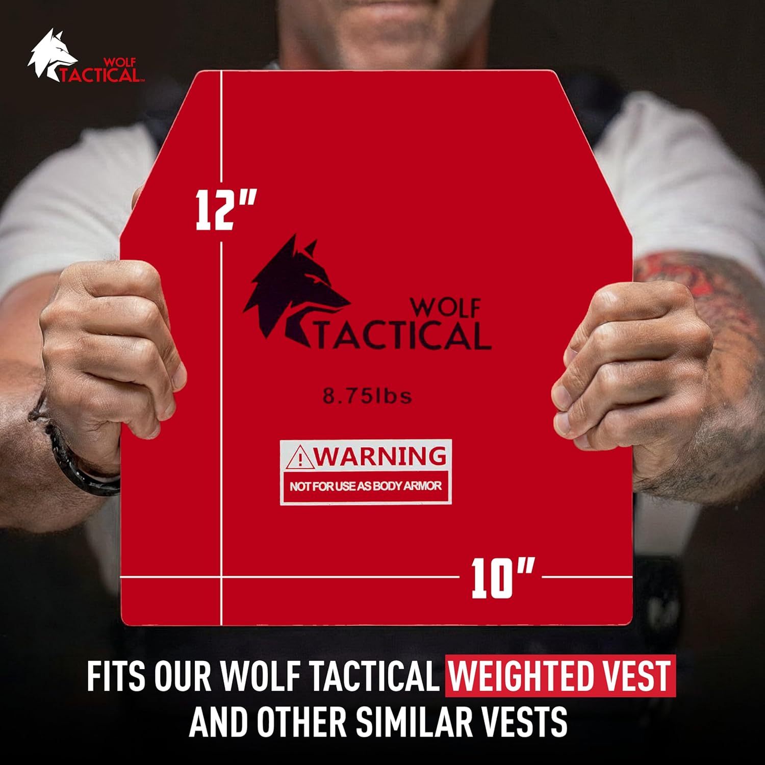WOLF TACTICAL Weight Vest Plates - 5.75/8.75/14.5/19.75LB Pairs - WODs, Strength Training, Running, Heavy Workouts