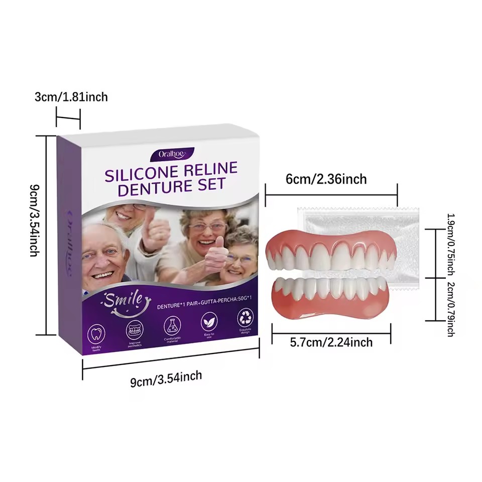 2026 Silicone Denture Silicone Reline Kit Soft Instant Teeth Fake Tooth Oral Hygiene Care Set For Men And Women
