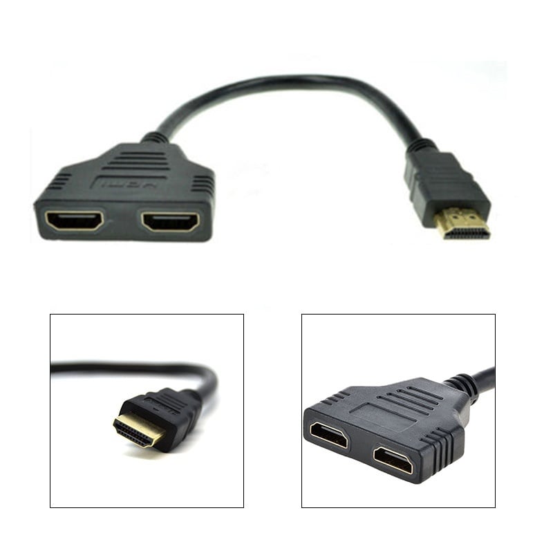 1080P HDMI Port Male to 2 Female 1 In 2 Out Splitter Cable Adapter Converter
