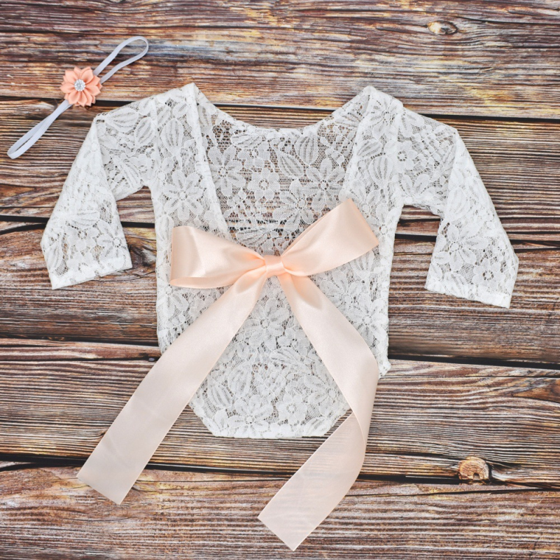 Photography accessories for newborns, clothes jumpsuit with bow for girls and kids, princess jumpsuit